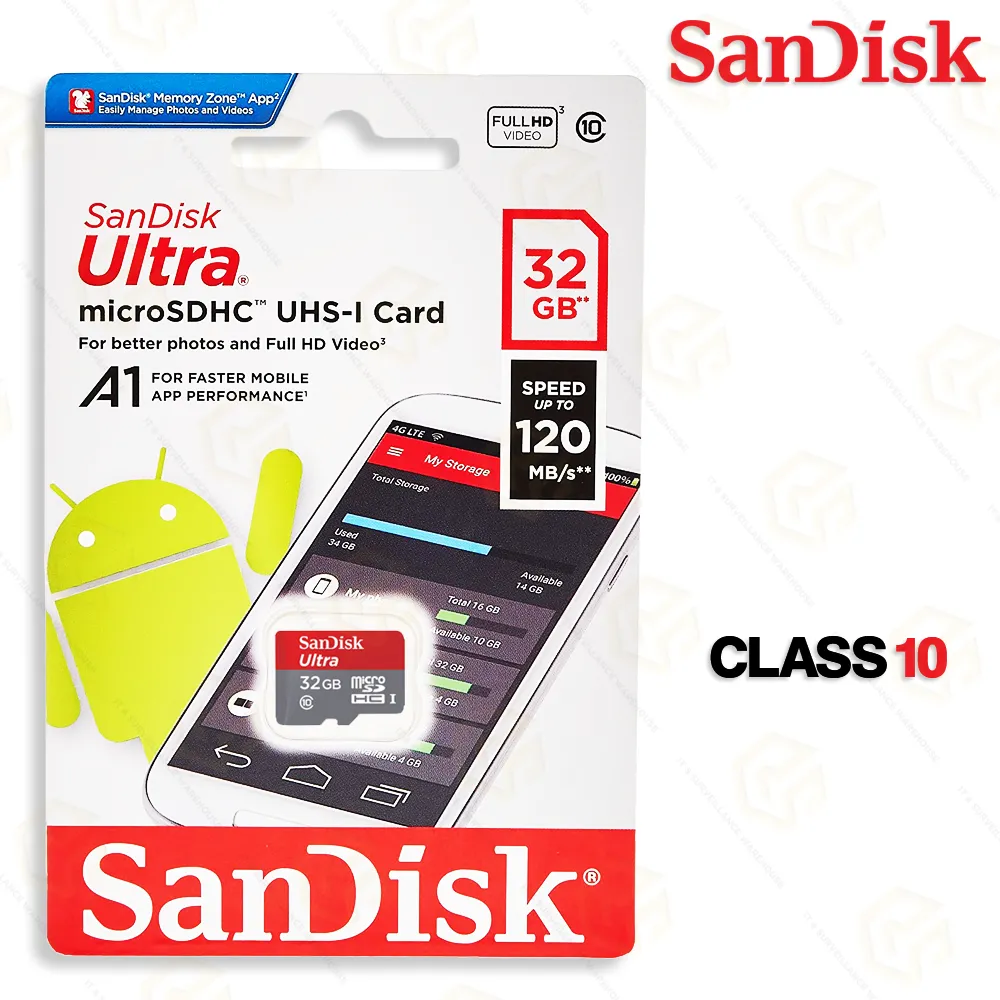 SANDISK 32GB ULTRA MICRO CARD CLASS 10