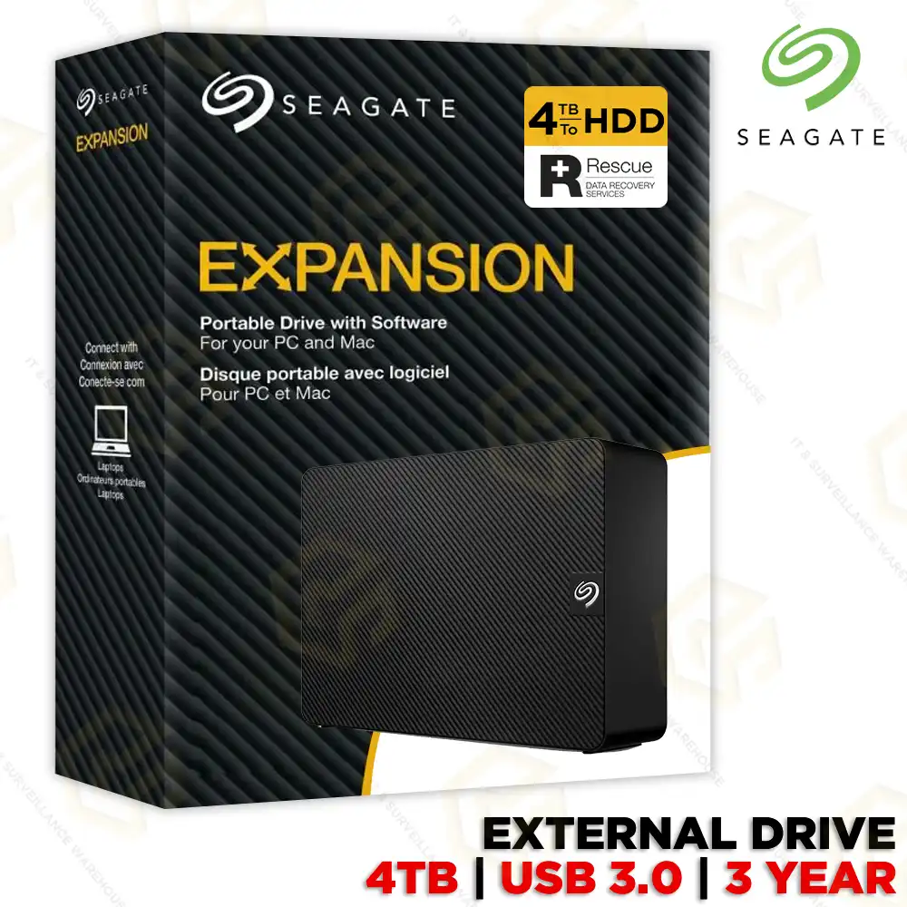 SEAGATE 4TB EXPANSION HARD DRIVE 3.5" (3YEAR)