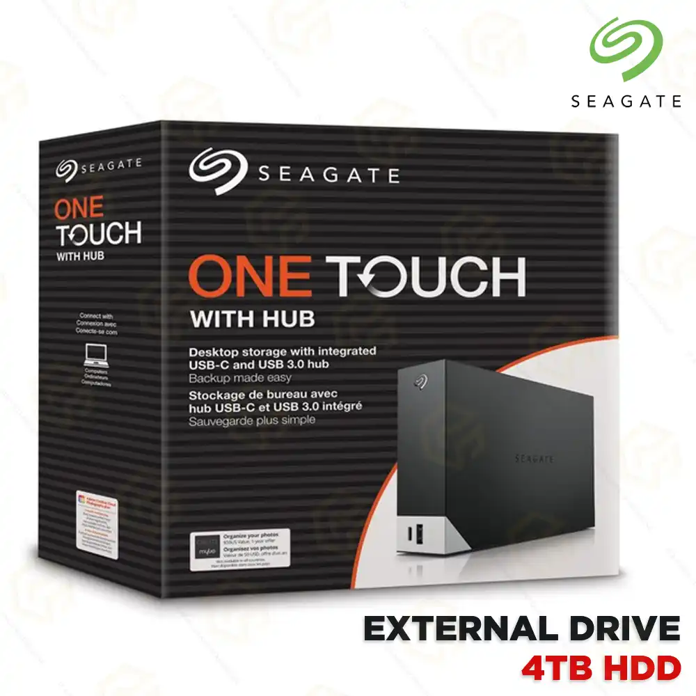 SEAGATE 4TB ONE TOUCH WITH HUB EXTERNAL 3.5" HARD DRIVE (3YEAR)