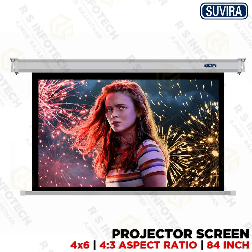 SUVIRA 84 INCH 4:3 INSTALOCK AUTO LOCK MANUAL PROJECTION SCREEN