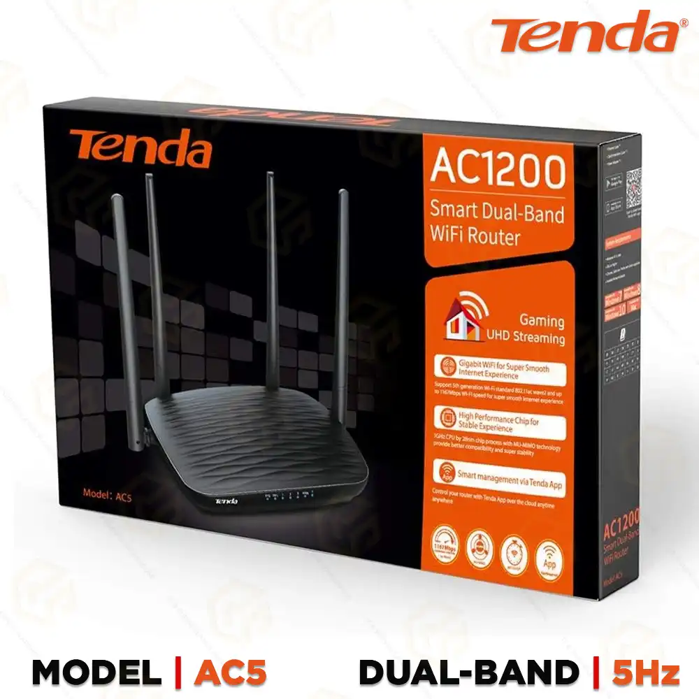 TENDA AC5 DUAL BAND 1200MBPS ROUTER | REPEATER | RANGE EXTENDER (3YEAR)