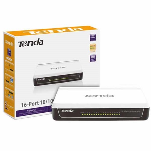 TENDA S16 16 PORT 100MBPS SWITCH (3YEAR)