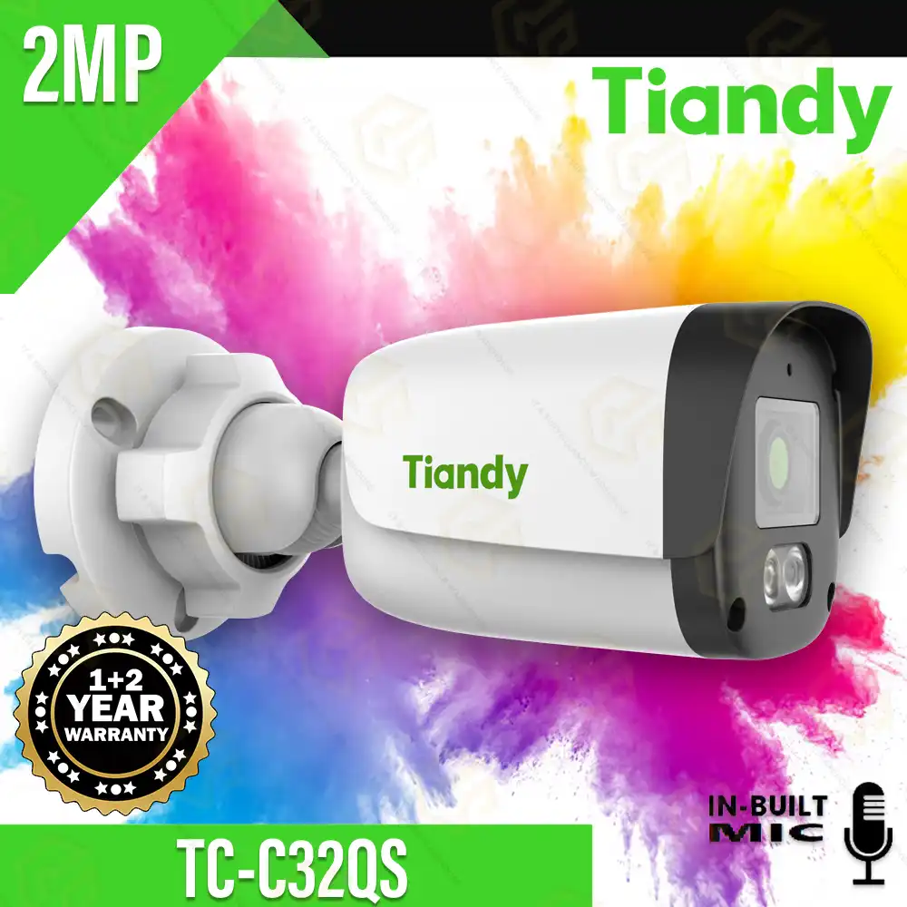 TIANDY 2MP IP BULLET TC-C32XS COLOR+INBUILT MIC 4MM