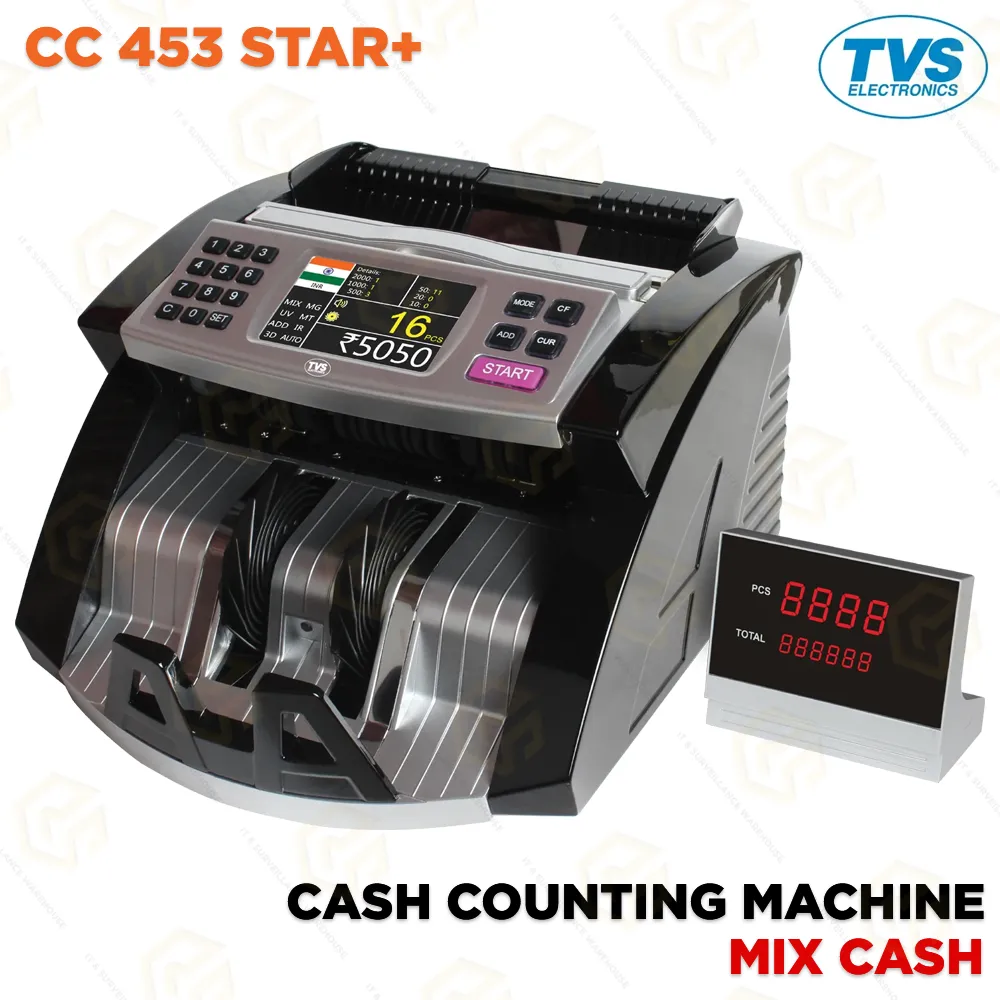 TVS MIX CASH COUNTER CC-453 STAR+ (1YEAR ONSITE WARRANTY)