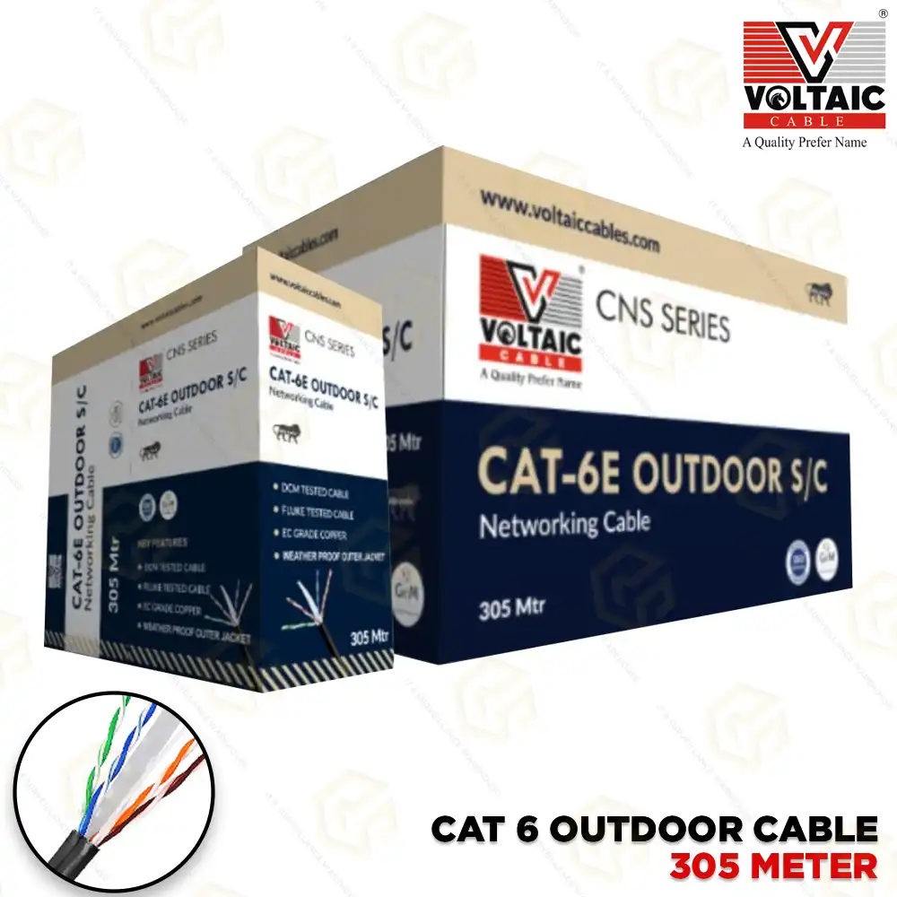 VOLTAIC CAT6 OUTDOOR BLACK COPPER CABLE 305MTR (SINGLE COATED)
