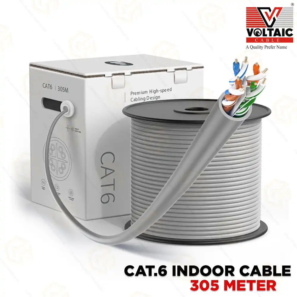 VOLTAIC CAT.6 305MTR SOLID COOPER CABLE (GRAY)