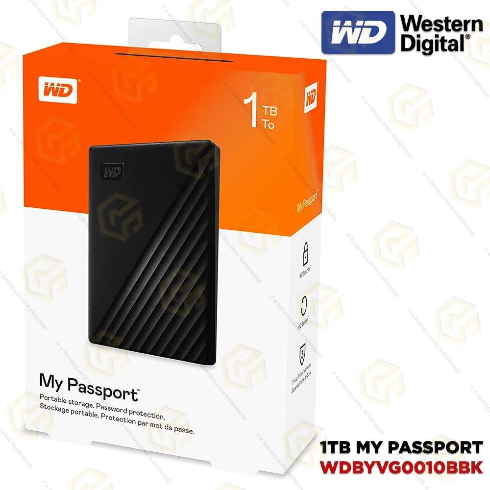 WD 1TB MY PASSPORT EXTERNAL HARD DRIVE (3YEAR)