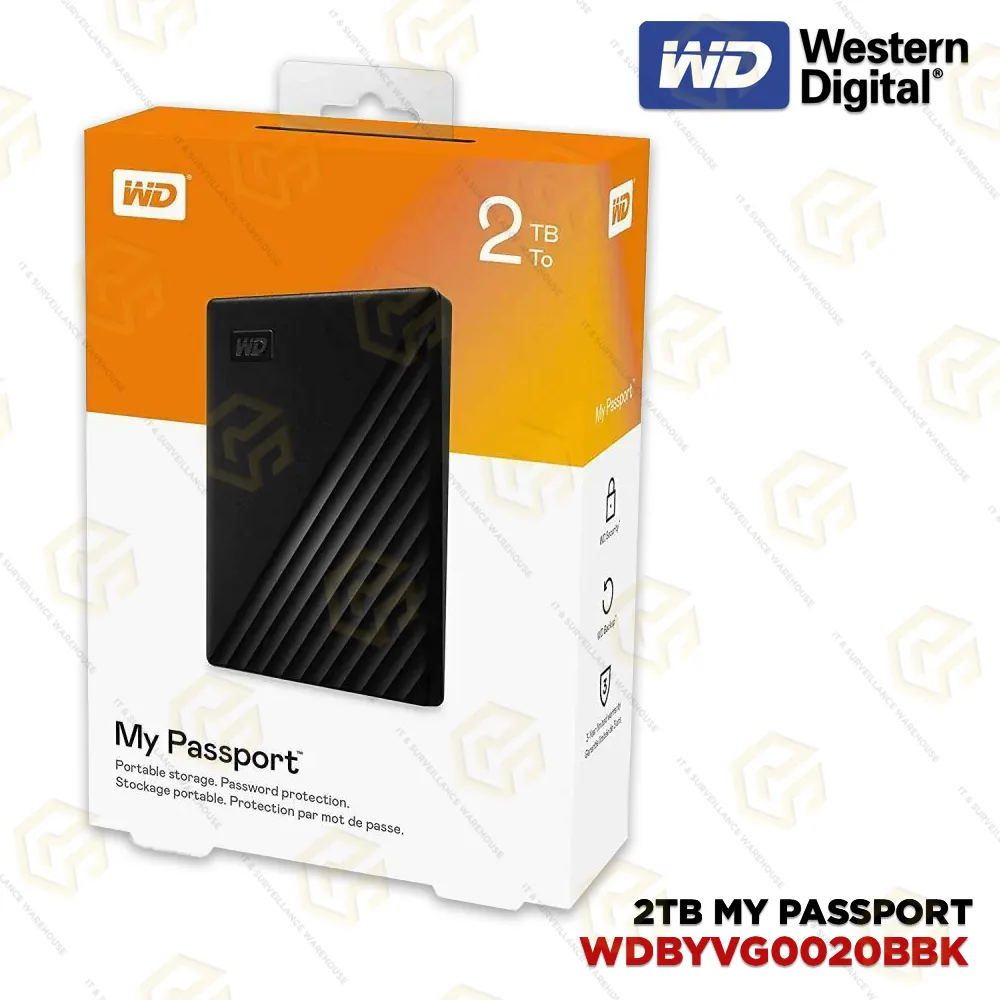 WD 2TB MY PASSPORT EXTERNAL HARD DRIVE | 3YR