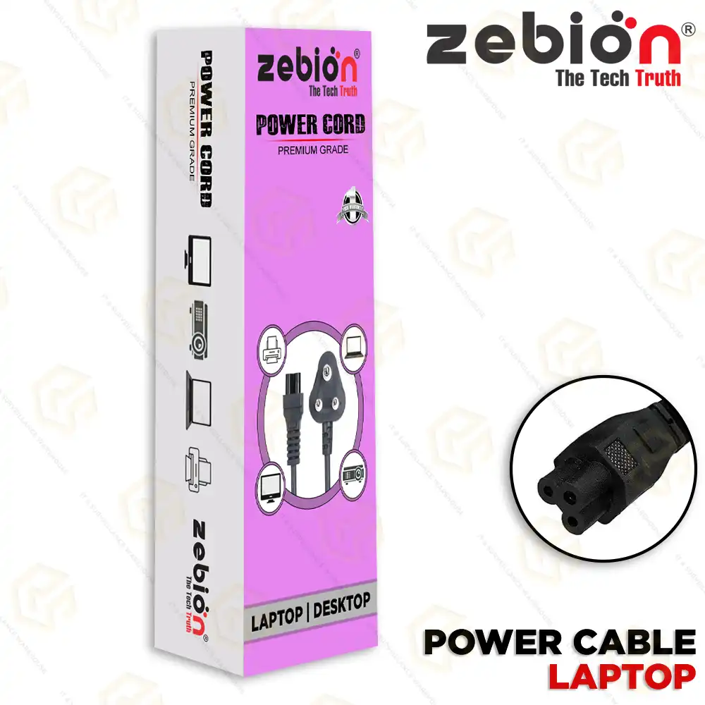 ZEBION LAPTOP POWER CABLE 1.5MTR (BOX PACK)