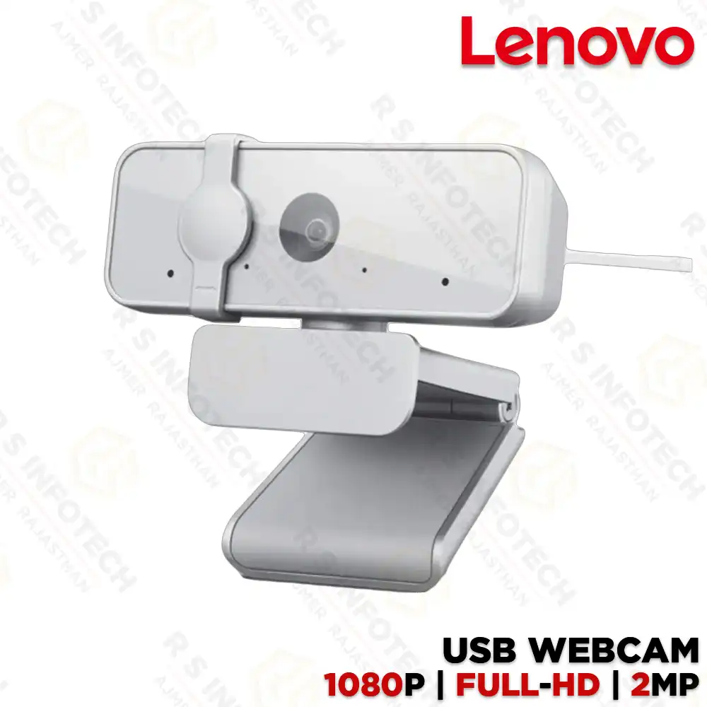 LENOVO 300 FHD WEBCAM | 1080P FULL HD | WIDE ANGLE 95° | DUAL MIC USB | CLOUD GREY (1 YEAR)