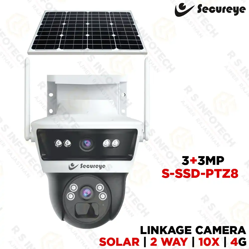 SECUREYE S-SSD-PTZ8 DEFENDER  3MP+3MP 4G LINKAGE SOLAR PTZ CAMERA