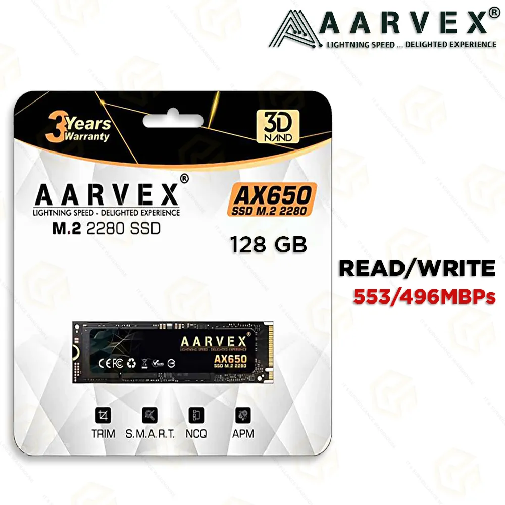 AARVEX 128GB M.2 SSD AX650 | 3-YEAR