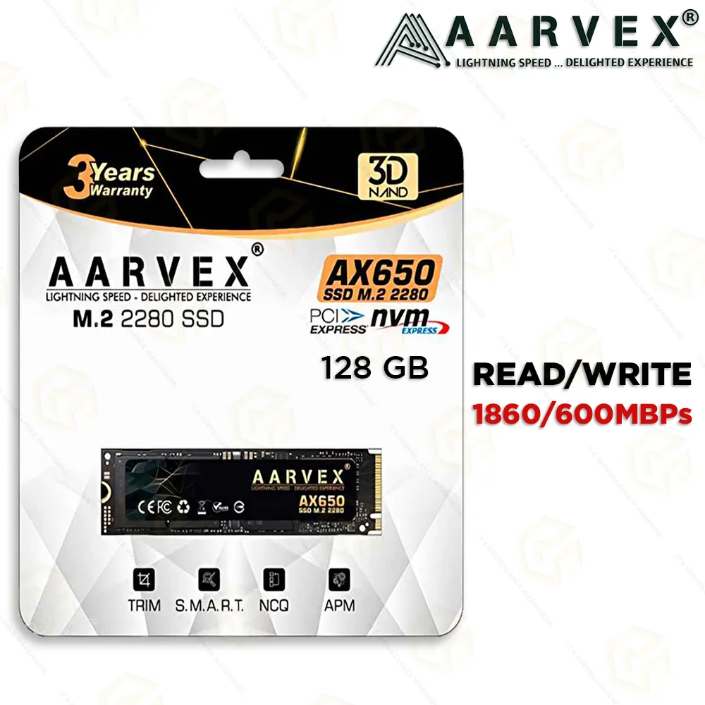 AARVEX 128GB NVME SSD AX650 (3 YEAR)