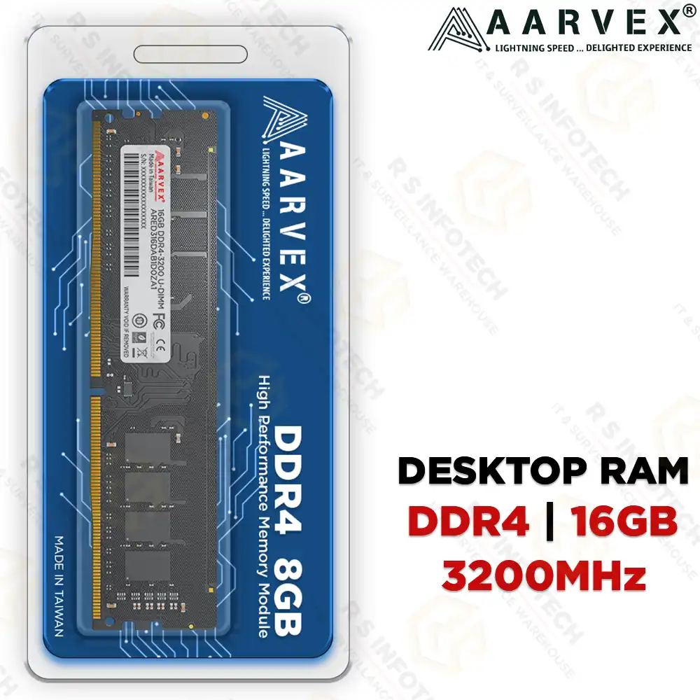AARVEX 16GB DDR4 3200MHZ DESKTOP RAM (3YEAR)