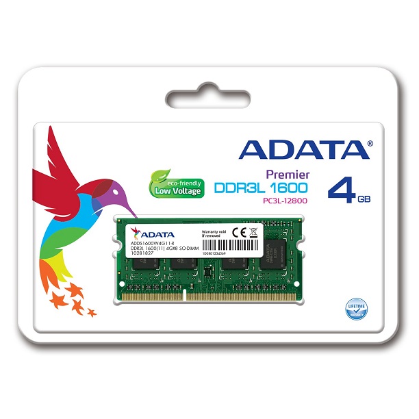 ADATA LAPTOP DDR3 PC3L 4GB 1600MHZ RAM (3 YEAR)