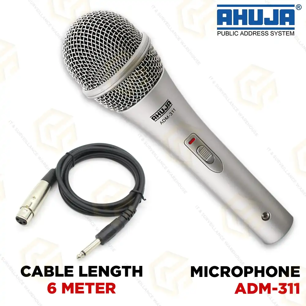 AHUJA PA WIRED MICROPHONE ADM-311 (6MTR WIRE LENGHTH)