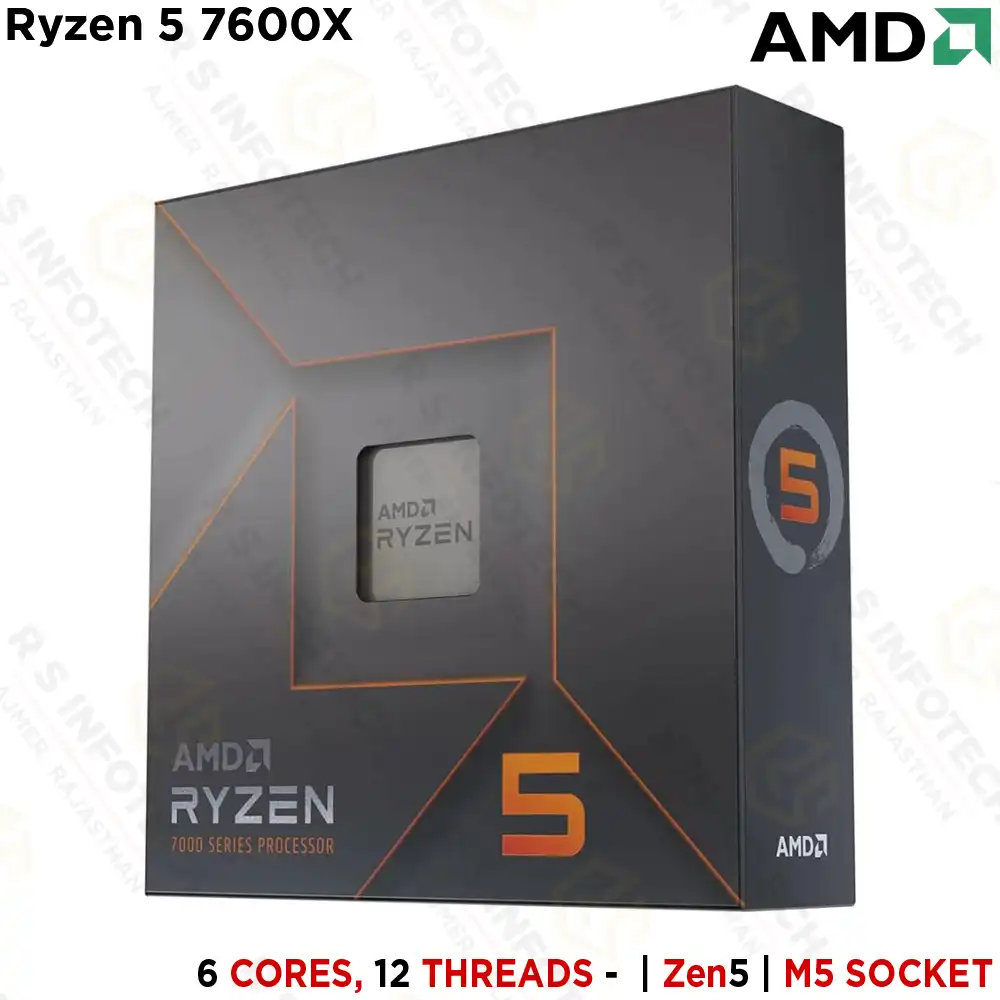 AMD RYZEN 5 7600X 6 CORE 12 THREAD AM5 SOCKET DESKTOP PROCESSOR W/O FAN