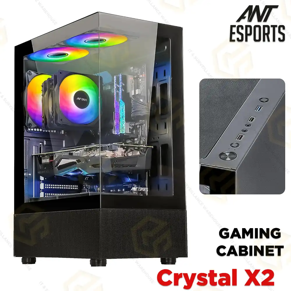 ANT ESPORTS CRYSTAL X2 CABINET WITHOUT SMPS