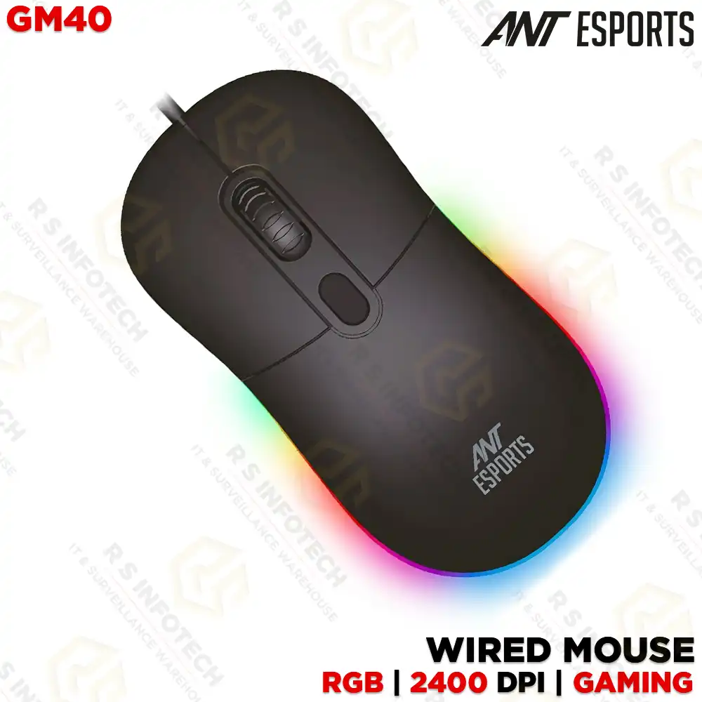 ANT ESPORTS GM40 GAMING RGB WIRED MOUSE 2400 DPI | 1 YEAR