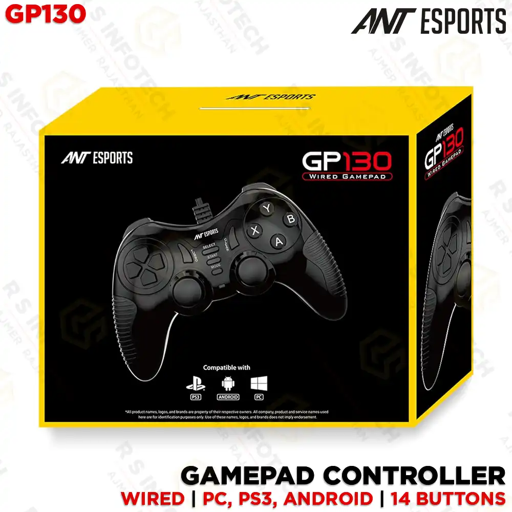 ANT ESPORTS GP130 WIRED GAMEPAD USB 14 BUTTON DUAL VIBRATION CONTROLLER