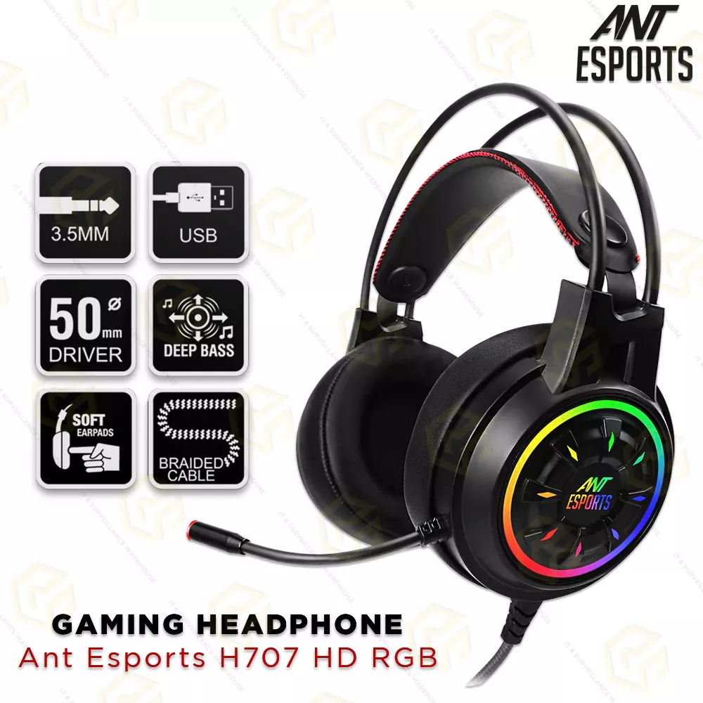 ANT ESPORTS H707 HD RGB WIRED GAMING HEADSET