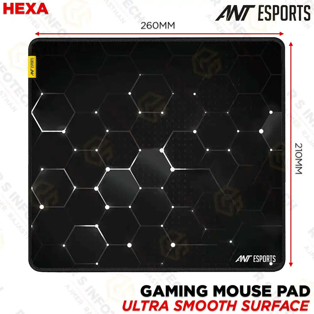 ANT ESPORTS HEXA GAMING MOUSE PAD | SMOOTH & STITCHED SURFACE | RUBBER BASE