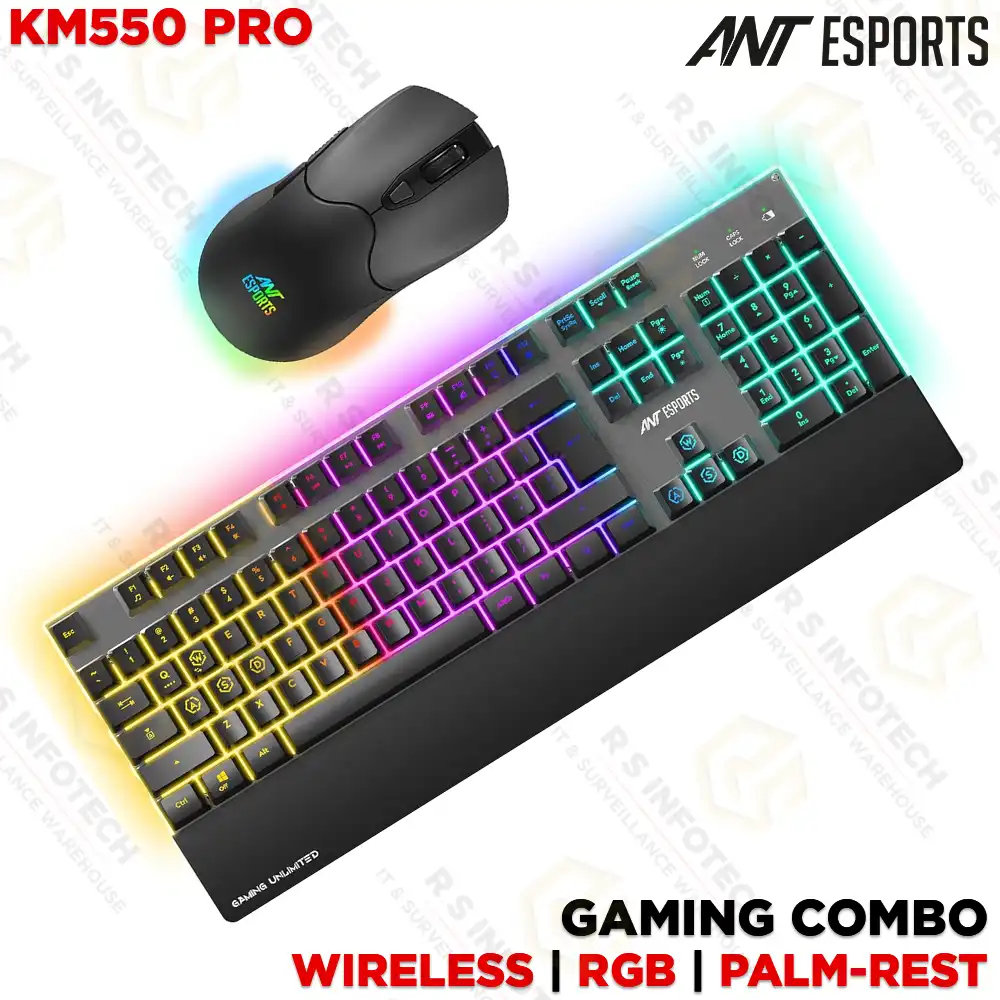 ANT ESPORTS KM550 WIRELESS GAMING KEYBOARD COMBO | BLACK (1YEAR)