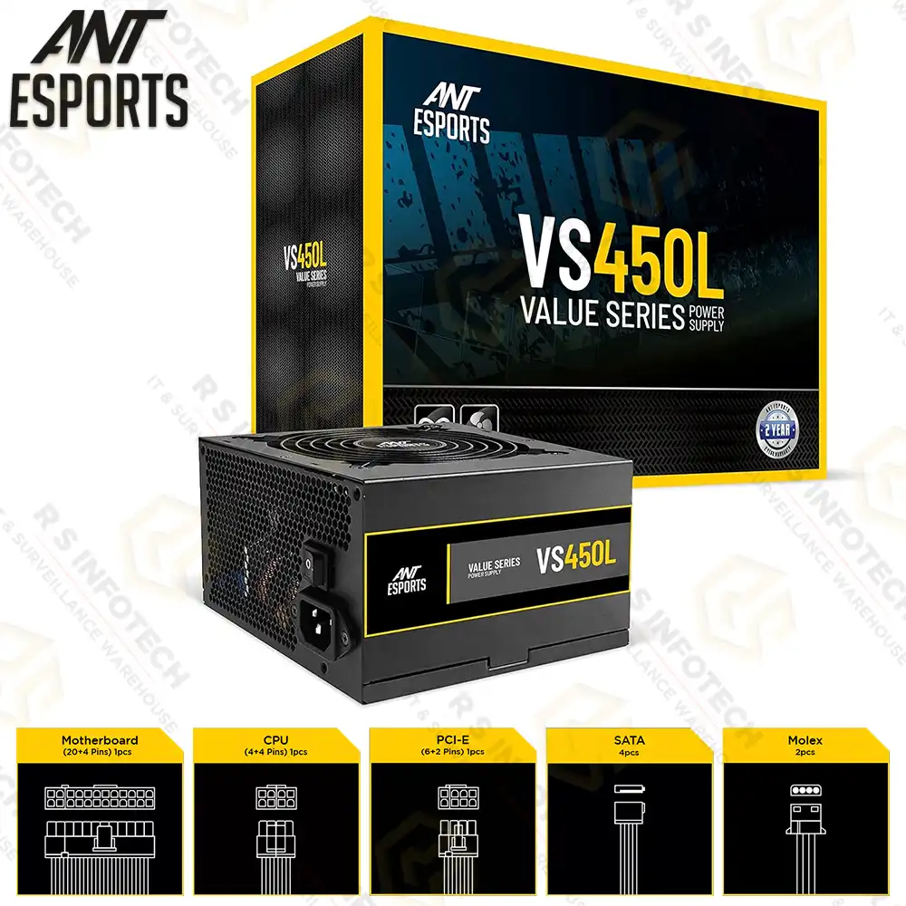 ANT ESPORTS VS450L 450 WATT NON-MODULAR POWER SUPPLY