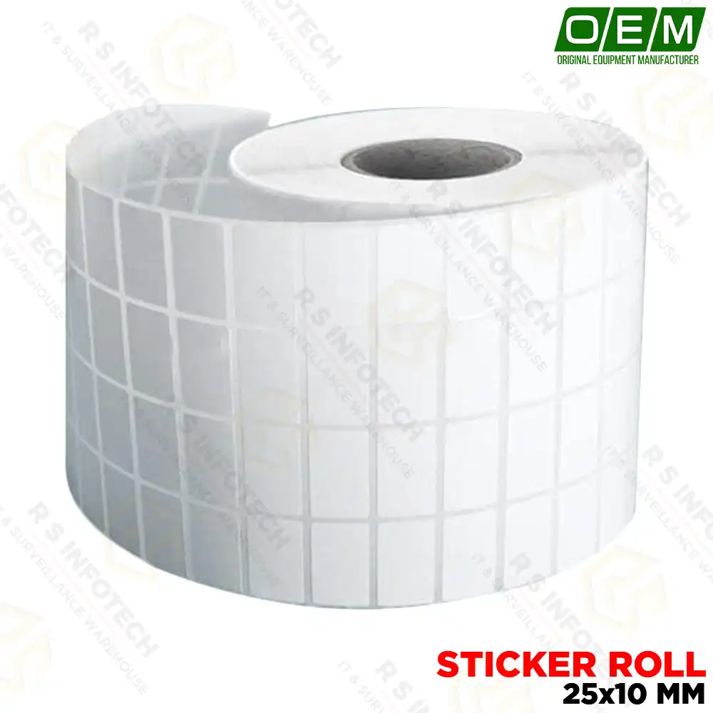BARCODE STICKER ROLL 25MM*10MM 12000 LABEL STICKER