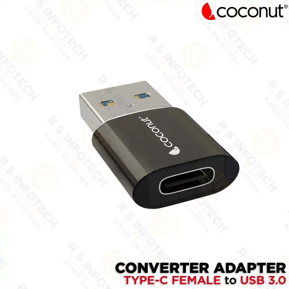 COCONUT OT07 TYPE-C FEMALE TO USB 3.0 | OTG ADAPTER | ALUMINIUM BODY (1YEAR)