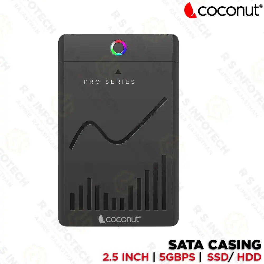 COCONUT X15 RGB SATA CASING 2.5″ SSD TYPE‑C 3.1 GEN