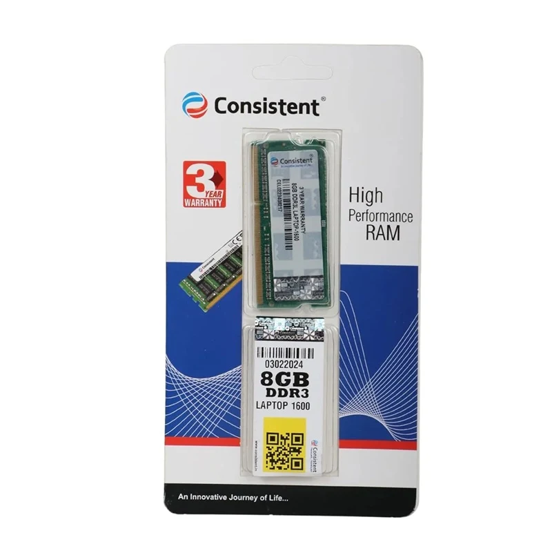 CONSISTENT 8GB DDR3 1600MHZ LAPTOP RAM (3YEAR)