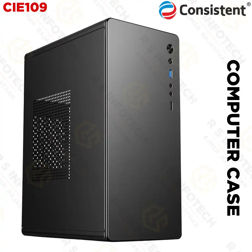 CONSISTENT CIE109 COMPACT DESIGN 4-SLOT | PC CABINET WITH SMPS | USB 2.0+ AUDIO (2 YEAR)