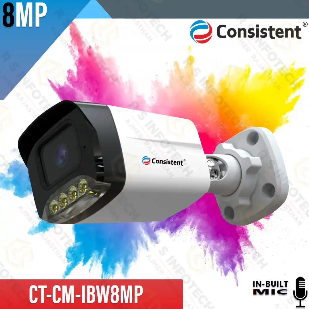 CONSISTENT CT-CM-IBW8MP  4MM 8MP  BULLET CAMERA COLOR+MIC (2 YEAR)