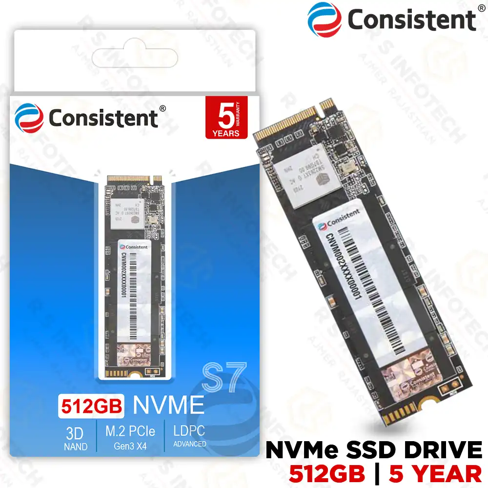 CONSISTENT CTNVME512S7 512GB 2400MB/S NVME SSD | INTERNAL STORAGE | M.2 NVME