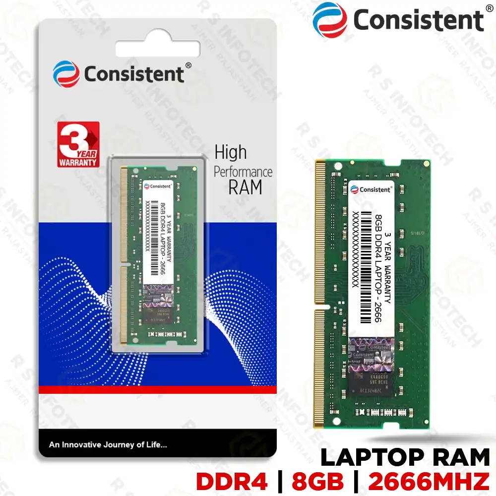 CONSISTENT DDR4 8GB 2666MHZ LAPTOP RAM (3YEAR)