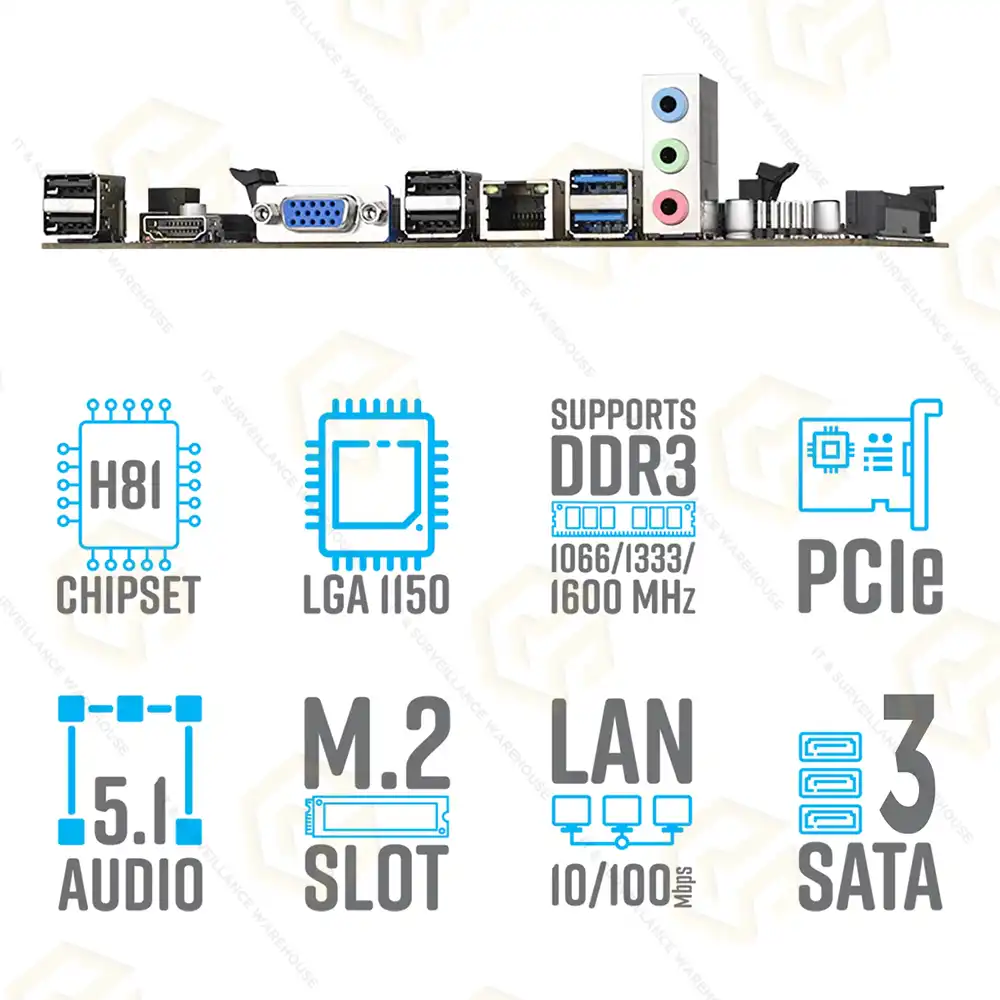 CONSISTENT H81 NVME DDR3 MOTHERBOARD 4TH GEN | LGA1150 SOCKET (3YEAR)