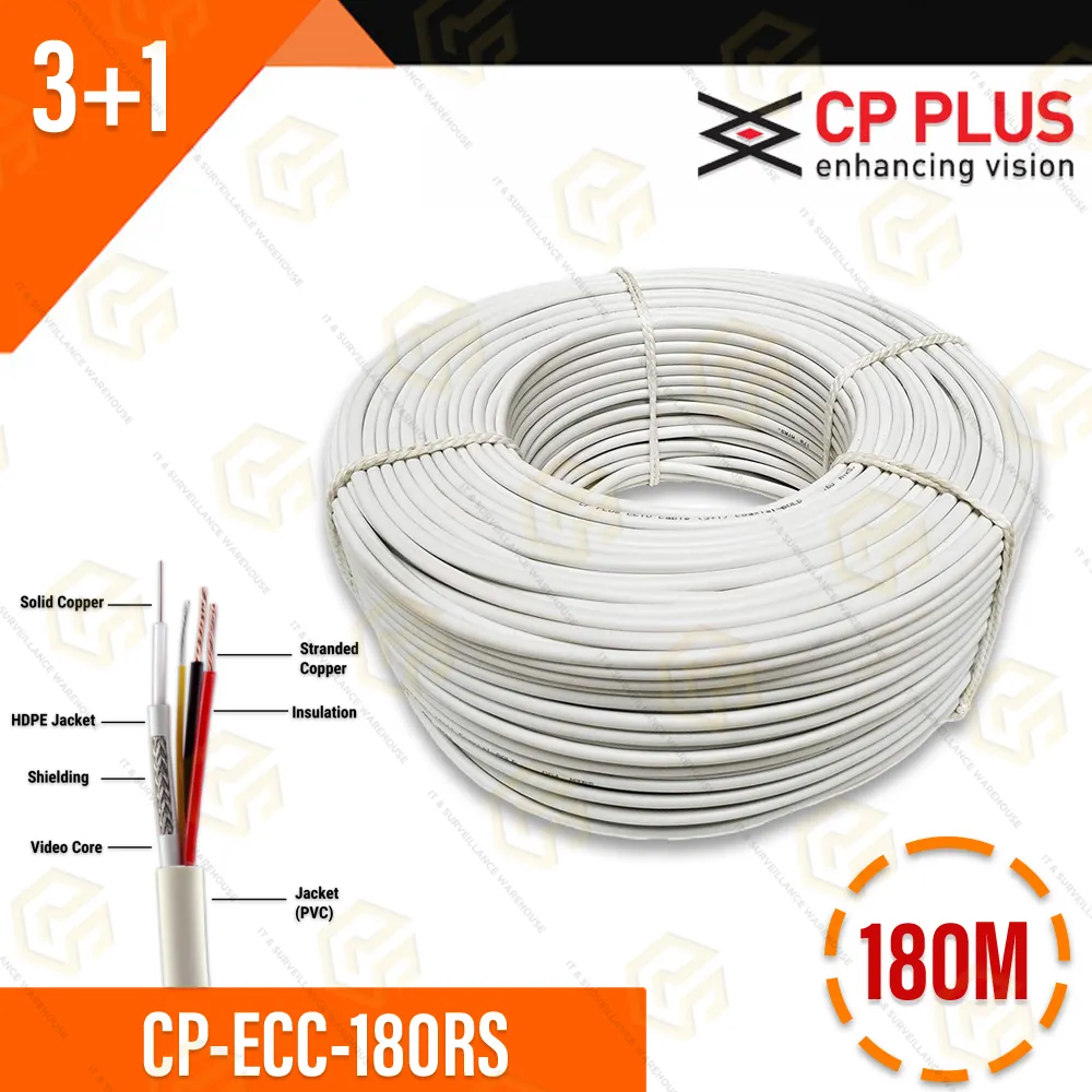 CP PLUS 3+1 CABLE COPPER 180MTR