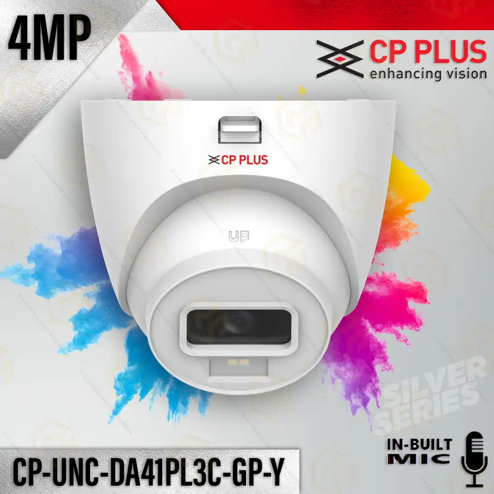 CP PLUS CP-UNC-DA41PL3C-GP-Y 4MP IP SILVER SERIES 3.6MM DOME COLOR+MIC