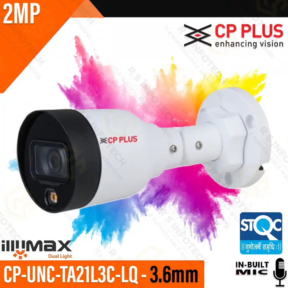 CP PLUS CP-UNC-TA21L3C-LQ 2MP IP BULLET CAMERA (COLOR+MIC) STQC