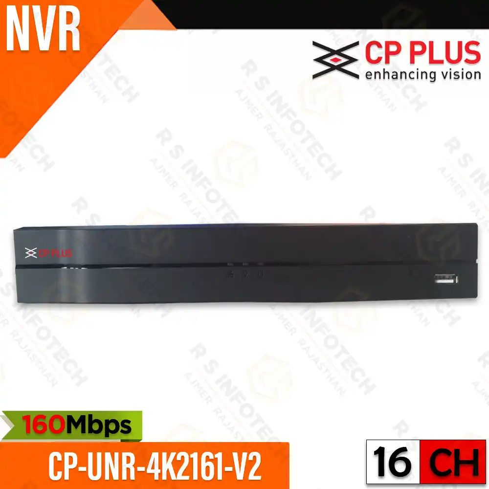 CP PLUS CP-UNR-4K2161-V2 16CH NVR 160MBPS BANDWIDTH UPTO 8MP SUPPORT (2 YEAR)