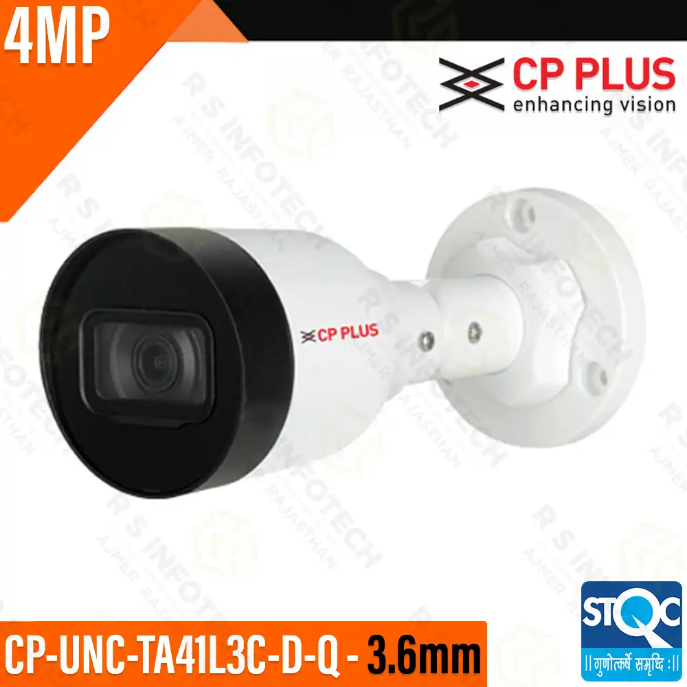 CP PLUS CP‑UNC‑TA41L3C‑D‑Q 4MP 3.6MM IP BULLET CAMERA | BUILT-IN MIC