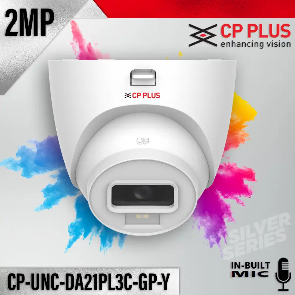 CP PLUS SILVER DA21PL3C-GP-Y 2MP IP DOME COLOR+MIC