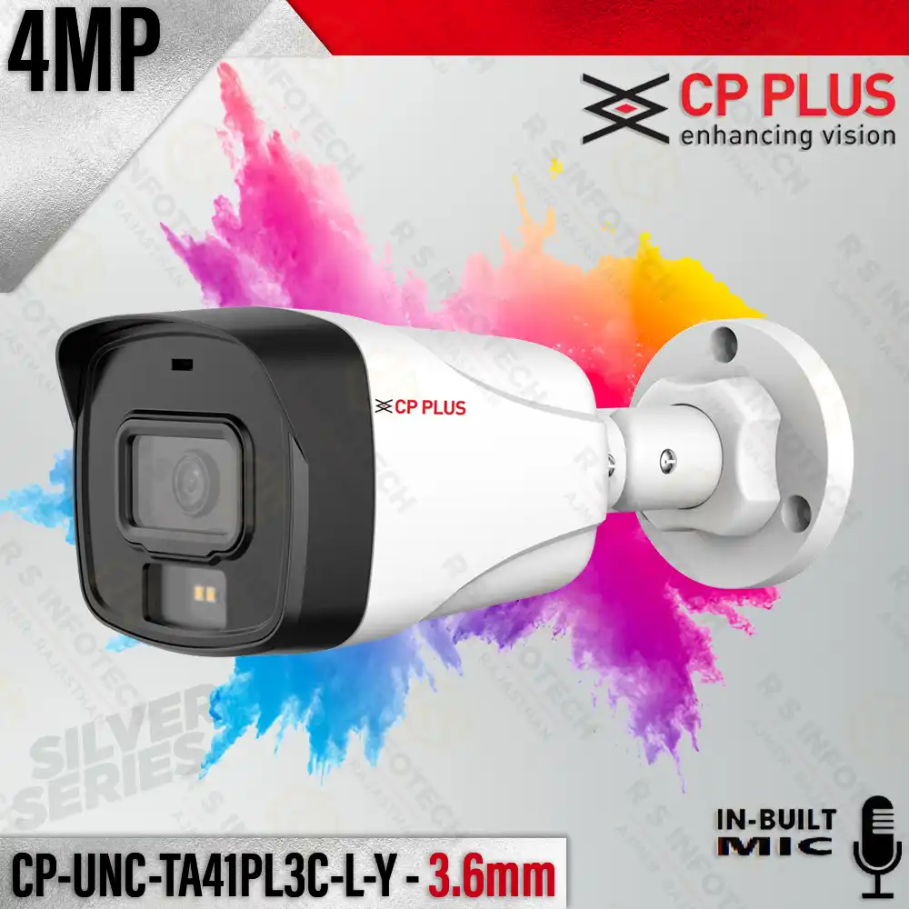 CP PLUS UNC-TA41PL3C-L-Y 4MP DUAL LIGHT IP BULLET CAMERA WITH MIC (2 YEAR)