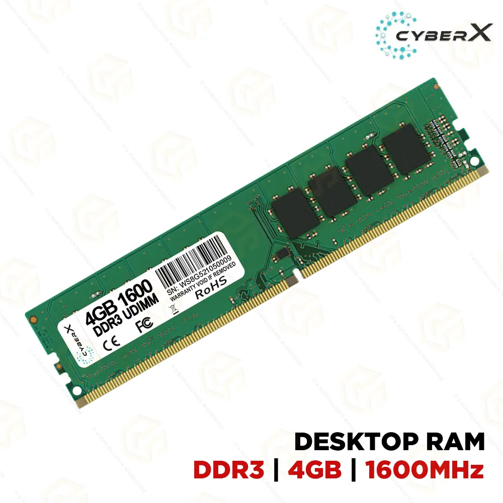CYBERX PC DDR3 4GB 1600MHZ RAM (3YEAR)