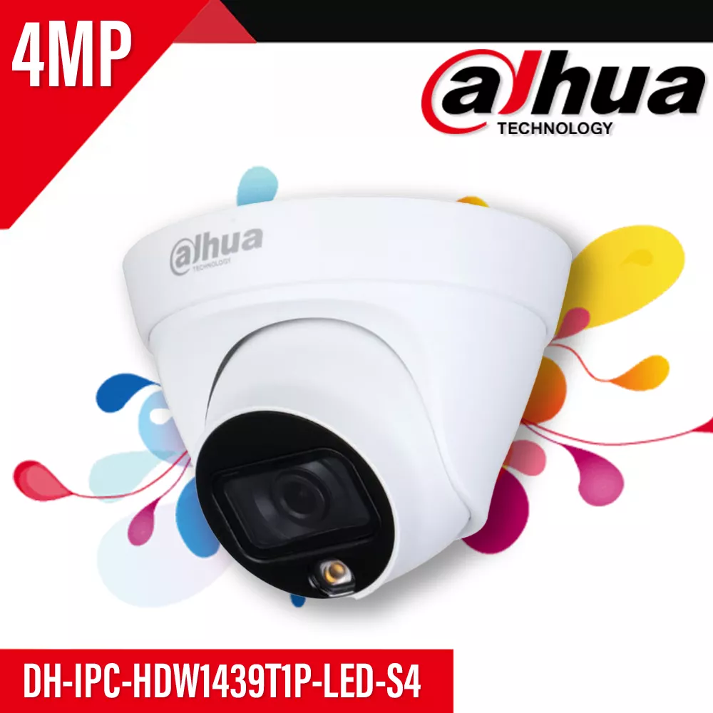 DAHUA HDW1439T1P-LED-S4 4MP IP DOME | COLOR