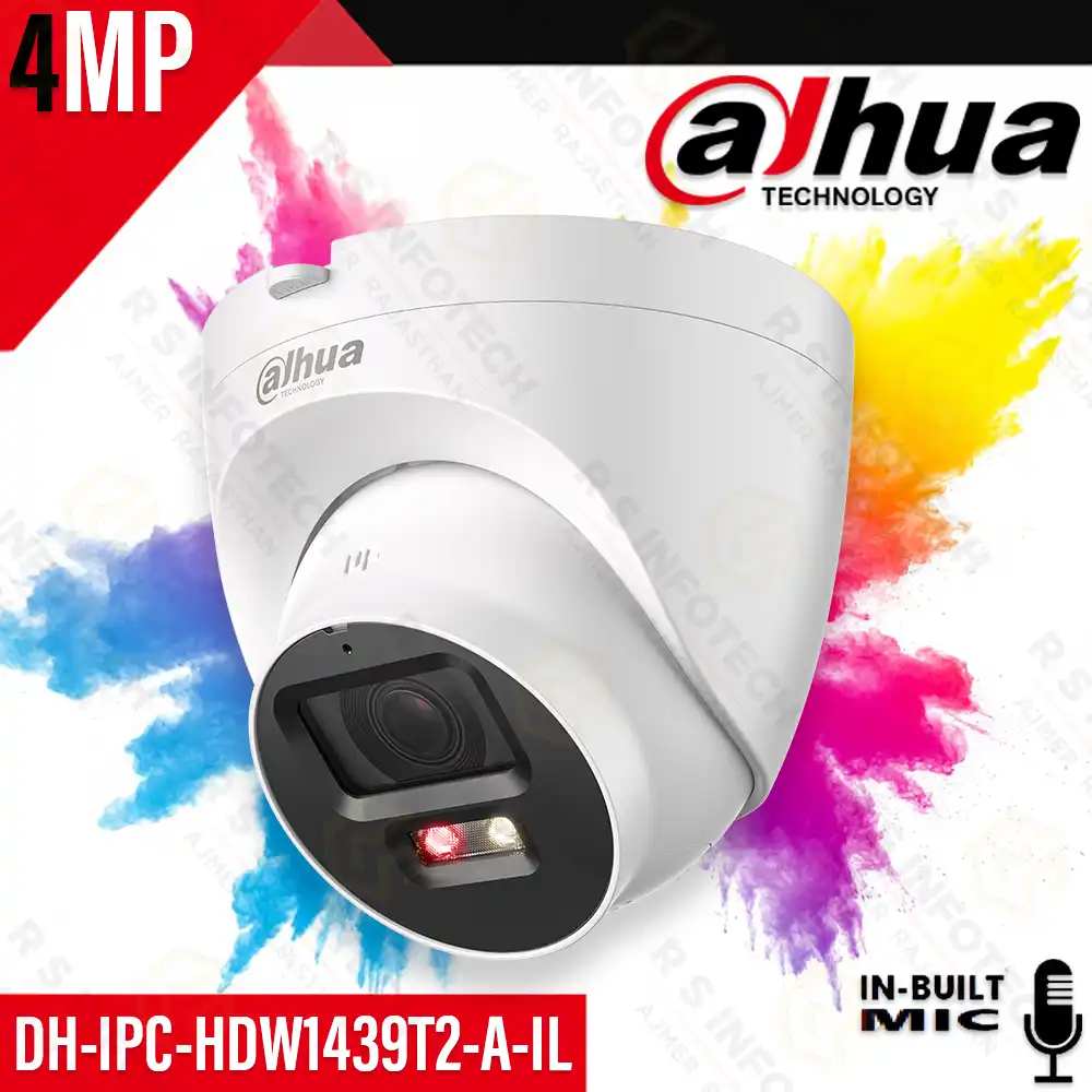 DAHUA DH-IPC-HDW1439T2-A-IL 4MP DUAL LIGHT COLOR+AUDIO IP DOME CAMERA (2 YEAR)