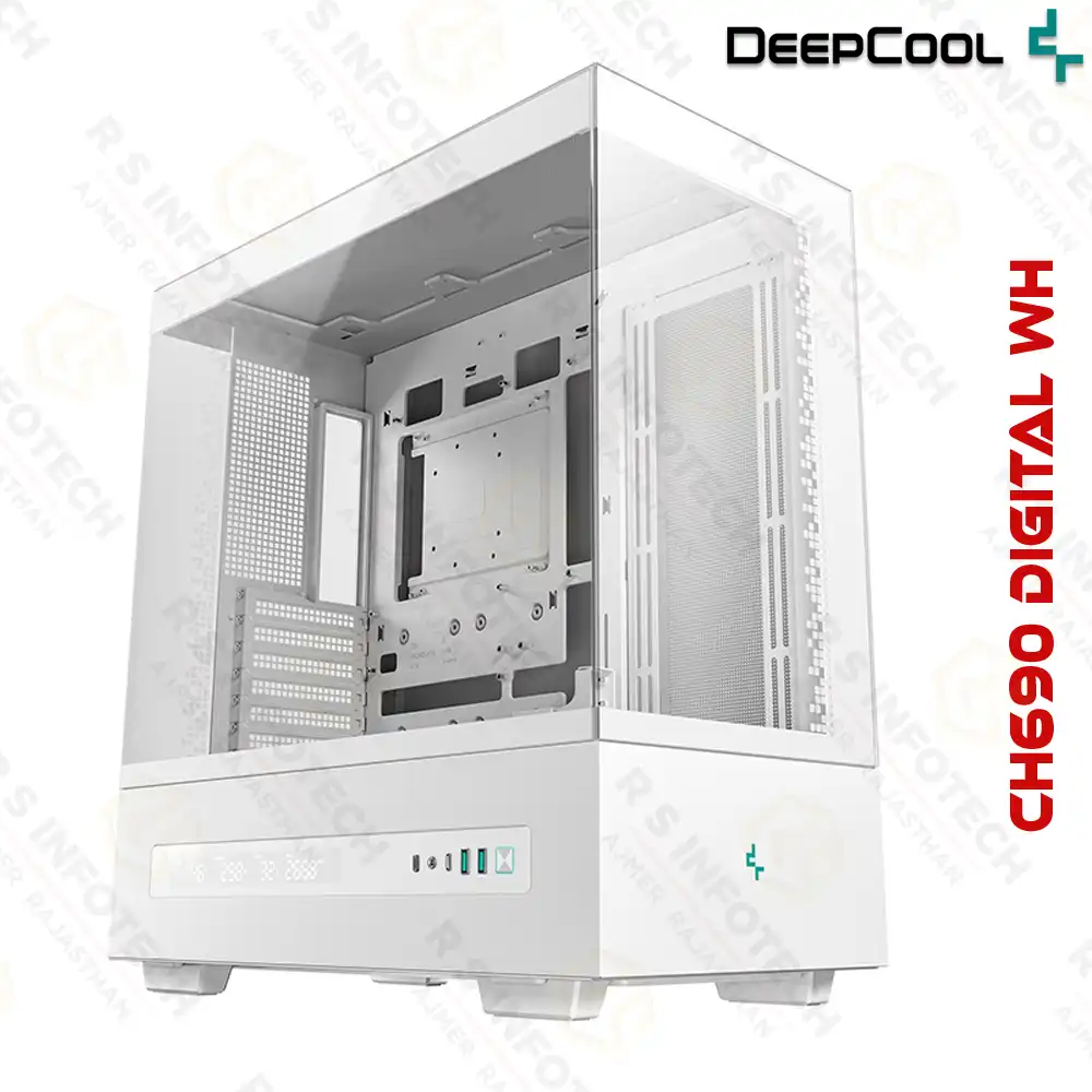 DEEPCOOL CH690 DIGITAL WH MID TOWER ATX GAMING CABINET WHITE | DIGITAL DISPLAY
