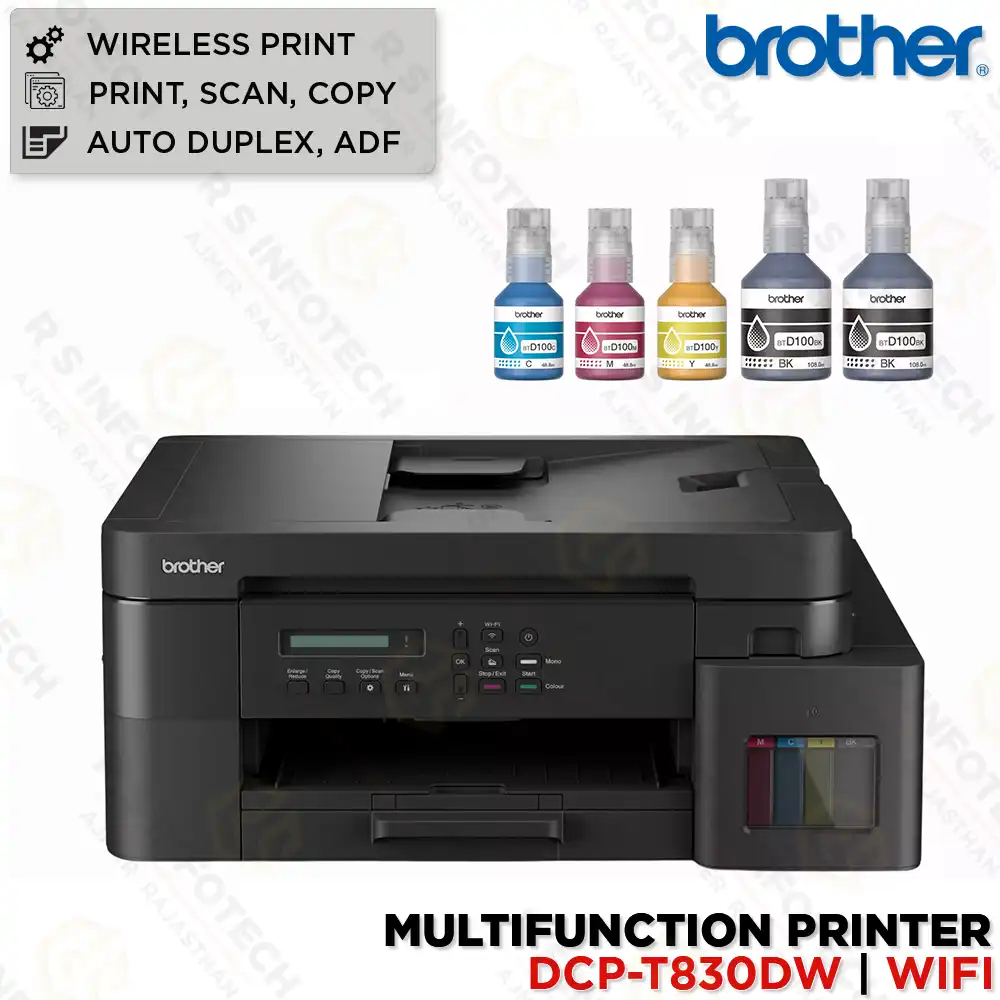 BROTHER DCP-T830DW WIFI INK TANK PRINTER AUTO DUPLEX + ADF + ETHERNET
