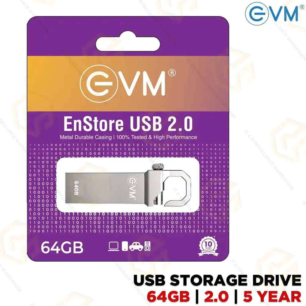 EVM 64GB ENSTORE METAL PEN DRIVE (5 YEARS)